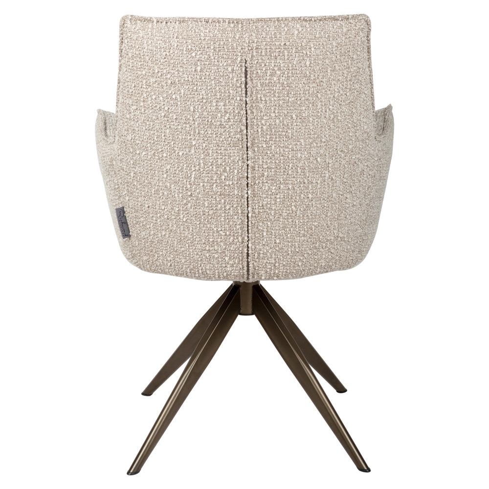 Scaun dining Dakota, chunky natural, rotativ, cu brațe