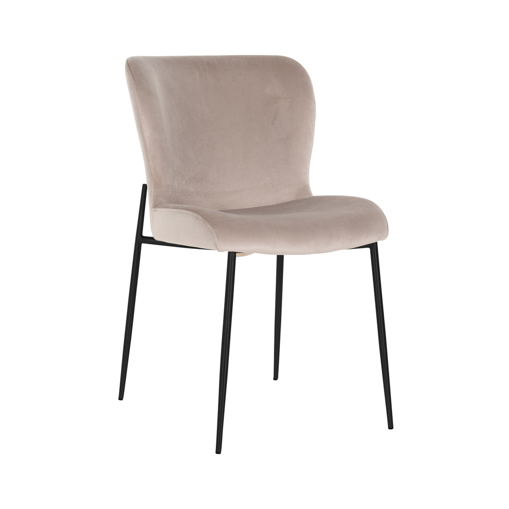 Scaun dining Darby, catifea kaki, ignifug (set de 2)