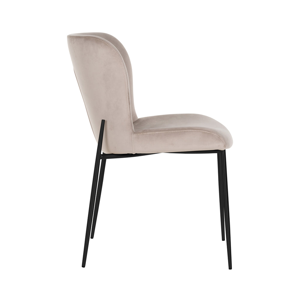 Scaun dining Darby, catifea kaki, ignifug (set de 2)