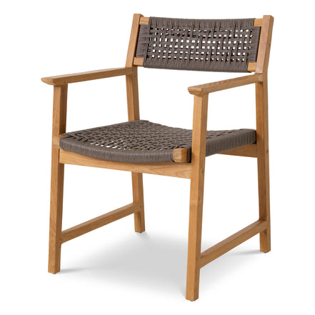 Scaun dining de exterior Cancun, tec natural, ratan sintetic, set de 2