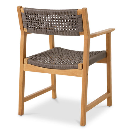 Scaun dining de exterior Cancun, tec natural, ratan sintetic, set de 2
