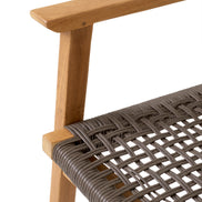 Scaun dining de exterior Cancun, tec natural, ratan sintetic, set de 2