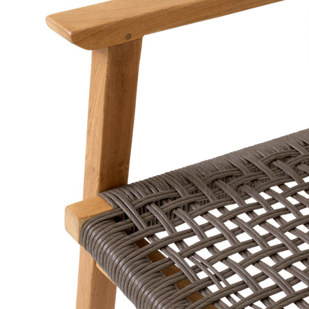 Scaun dining de exterior Cancun, tec natural, ratan sintetic, set de 2