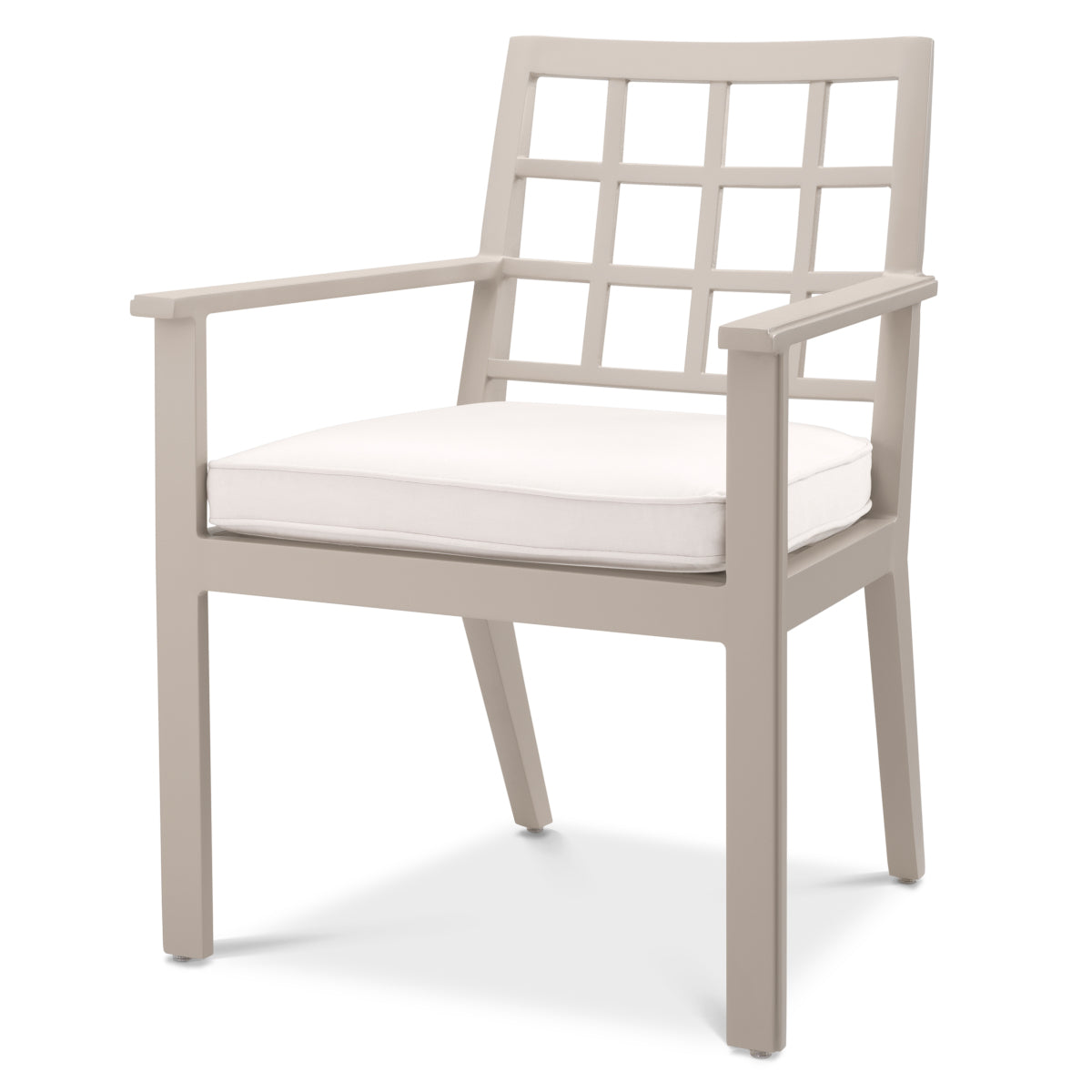 Scaun dining de exterior Cap-Ferrat, finisaj nisip, Sunbrella canvas