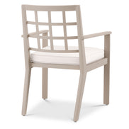 Scaun dining de exterior Cap-Ferrat, finisaj nisip, Sunbrella canvas