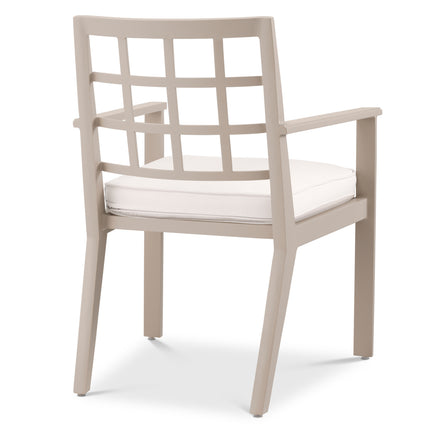 Scaun dining de exterior Cap-Ferrat, finisaj nisip, Sunbrella canvas