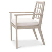 Scaun dining de exterior Cap-Ferrat, finisaj nisip, Sunbrella canvas