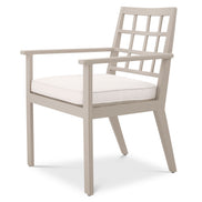 Scaun dining de exterior Cap-Ferrat, finisaj nisip, Sunbrella canvas