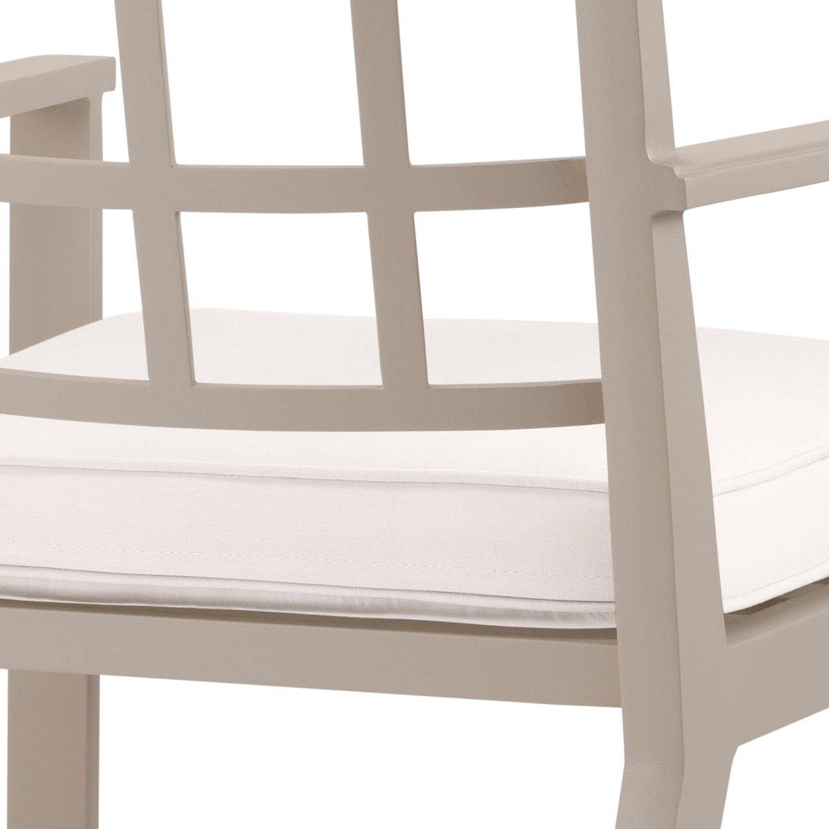 Scaun dining de exterior Cap-Ferrat, finisaj nisip, Sunbrella canvas