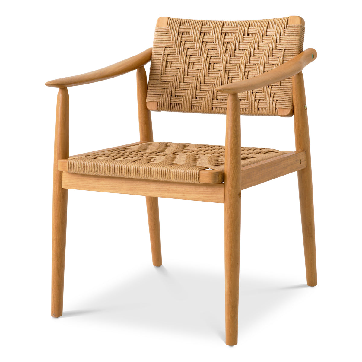 Scaun dining de exterior Coral Bay, tec natural, ratan sintetic, set de 2