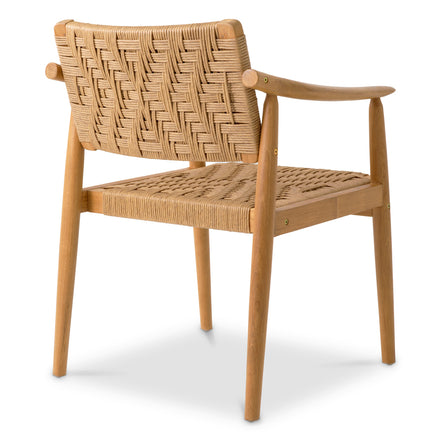 Scaun dining de exterior Coral Bay, tec natural, ratan sintetic, set de 2