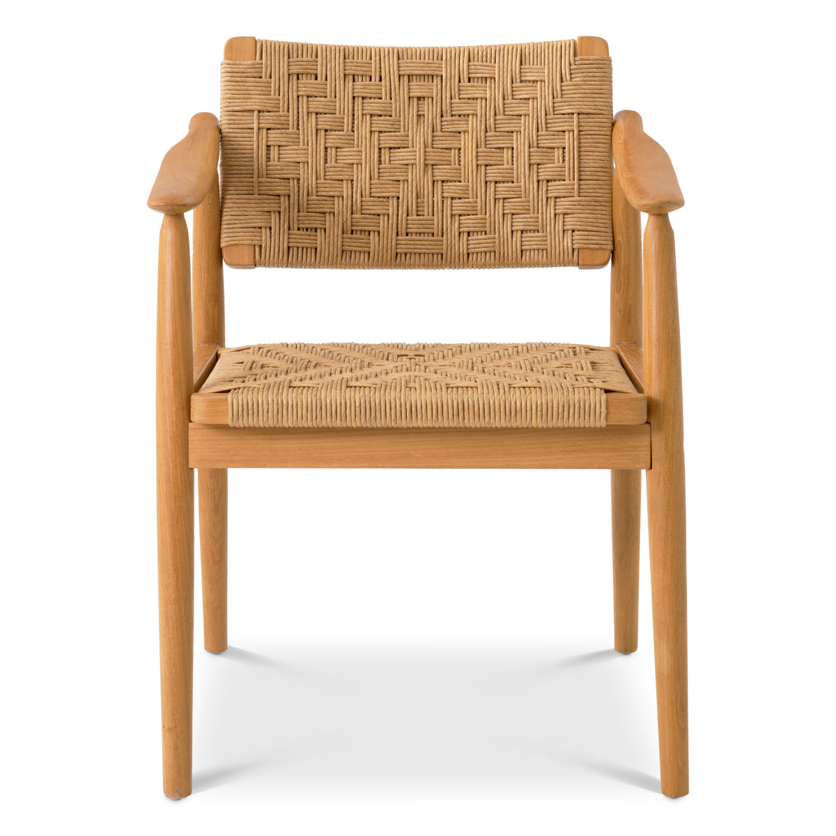 Scaun dining de exterior Coral Bay, tec natural, ratan sintetic, set de 2