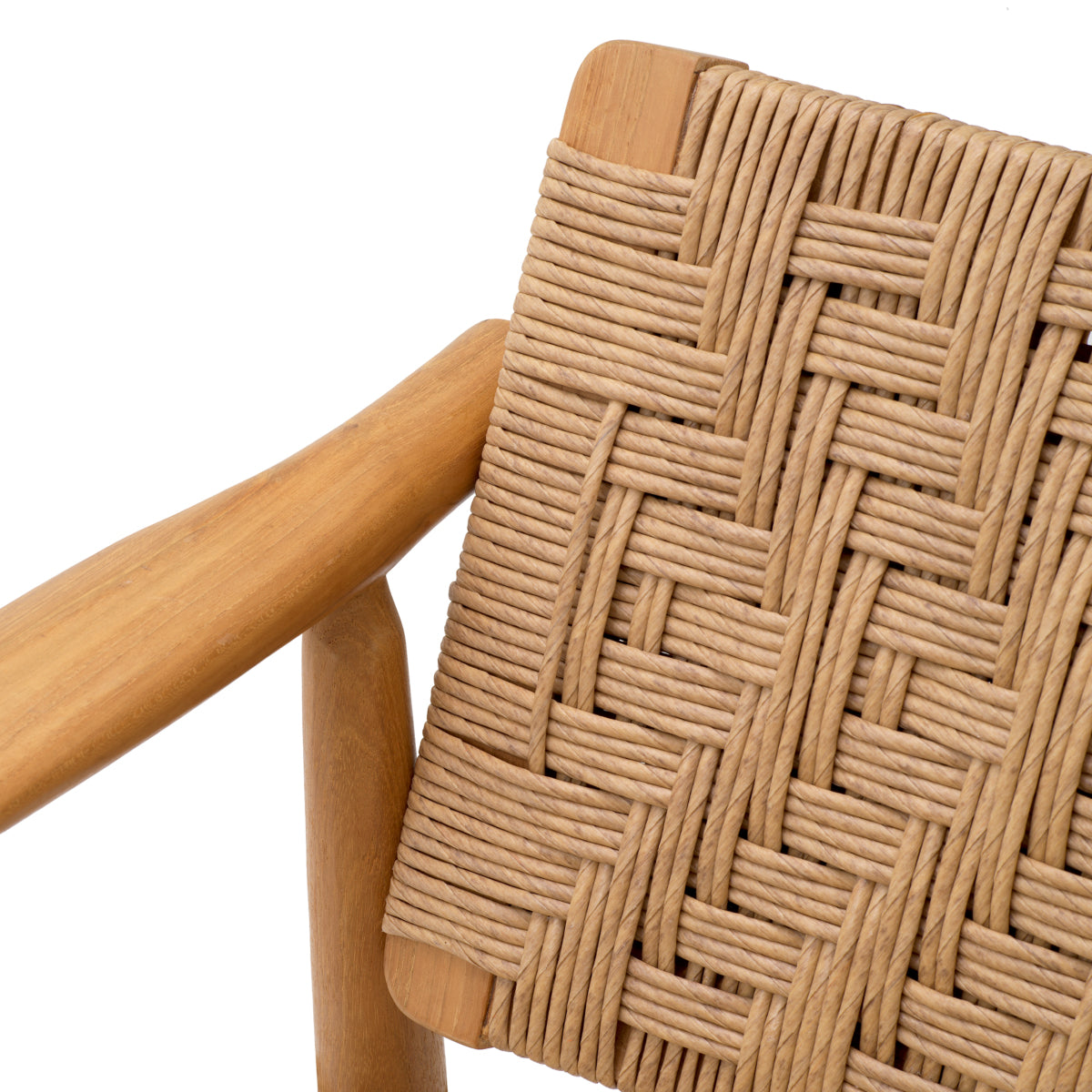 Scaun dining de exterior Coral Bay, tec natural, ratan sintetic, set de 2