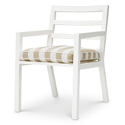 Scaun dining de exterior Delta, alb mat, Florent bej