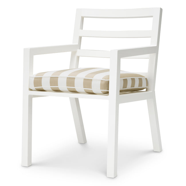 Scaun dining de exterior Delta, alb mat, Florent bej