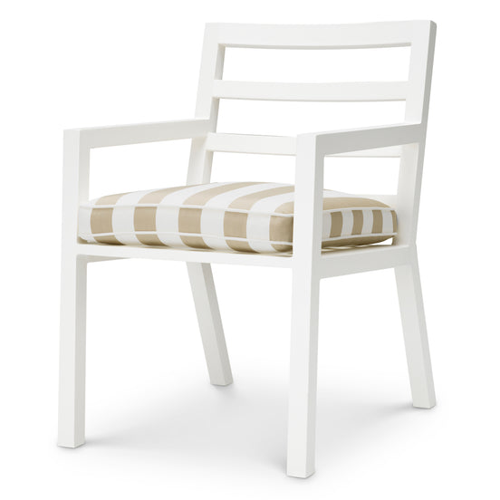 Scaun dining de exterior Delta, alb mat, Florent bej