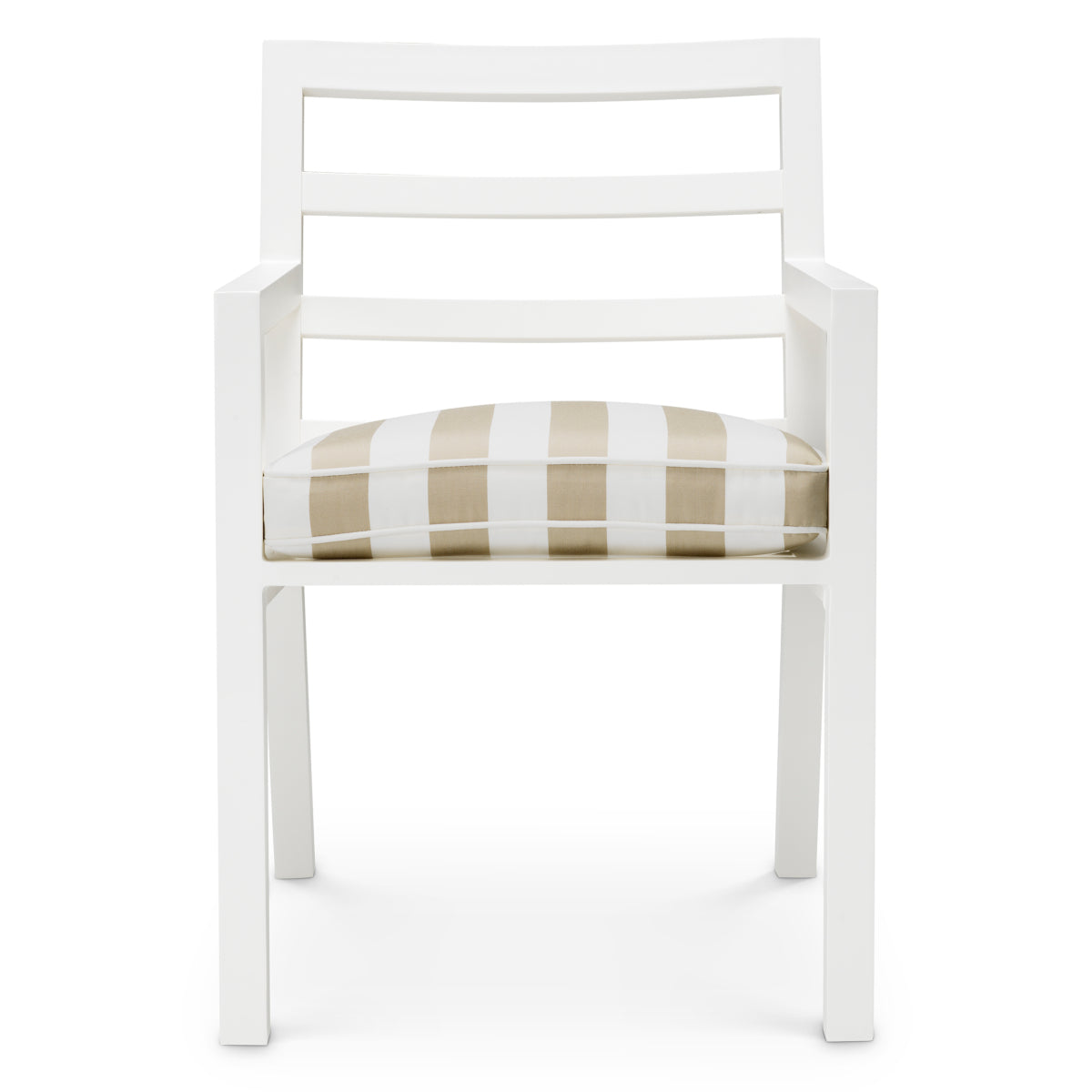 Scaun dining de exterior Delta, alb mat, Florent bej
