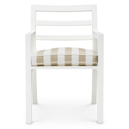 Scaun dining de exterior Delta, alb mat, Florent bej