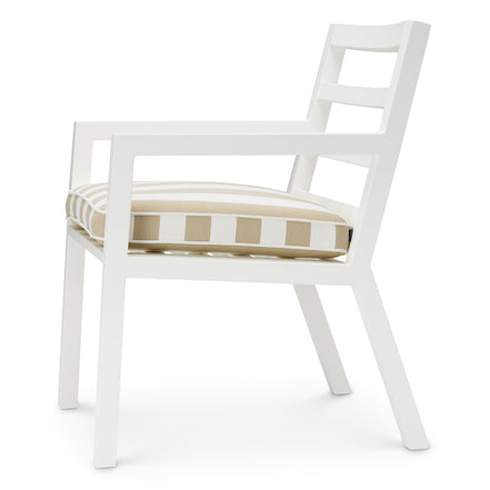 Scaun dining de exterior Delta, alb mat, Florent bej