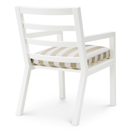 Scaun dining de exterior Delta, alb mat, Florent bej