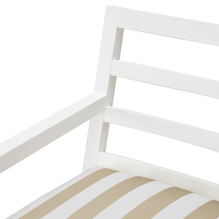 Scaun dining de exterior Delta, alb mat, Florent bej