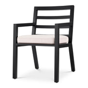 Scaun dining de exterior Delta, finisaj negru, Sunbrella canvas