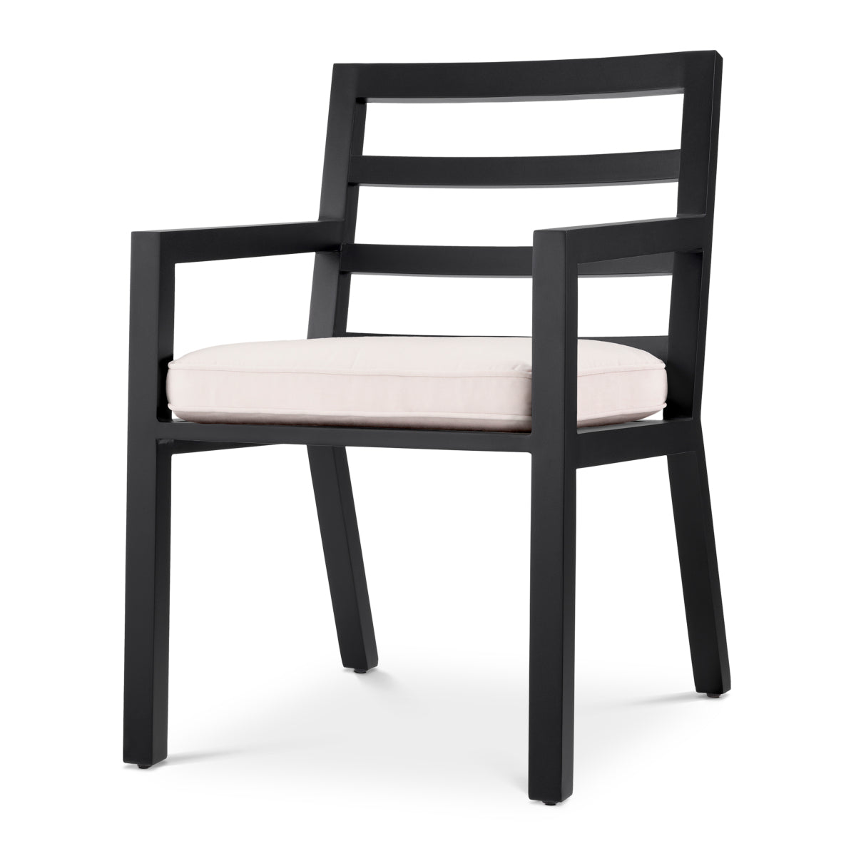 Scaun dining de exterior Delta, finisaj negru, Sunbrella canvas