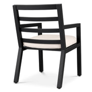 Scaun dining de exterior Delta, finisaj negru, Sunbrella canvas