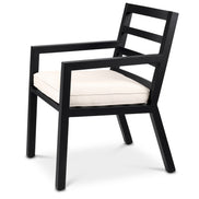 Scaun dining de exterior Delta, finisaj negru, Sunbrella canvas