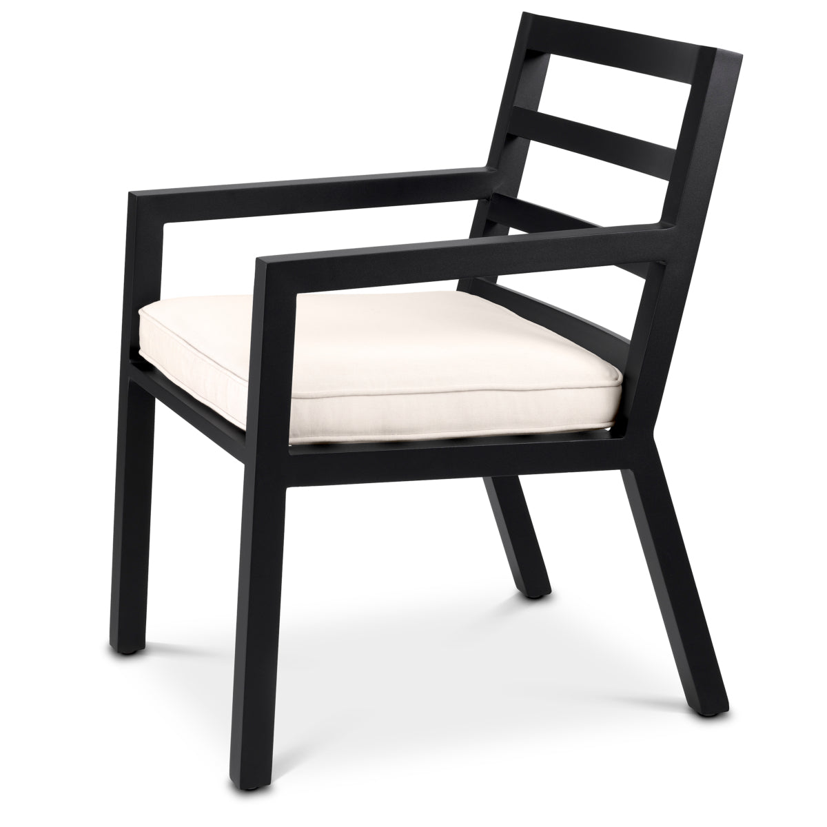 Scaun dining de exterior Delta, finisaj negru, Sunbrella canvas