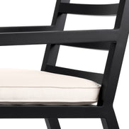 Scaun dining de exterior Delta, finisaj negru, Sunbrella canvas