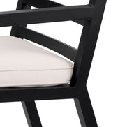 Scaun dining de exterior Delta, finisaj negru, Sunbrella canvas