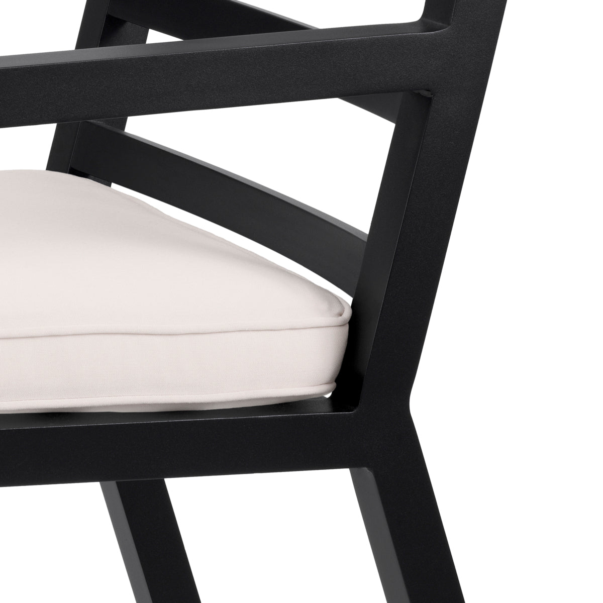 Scaun dining de exterior Delta, finisaj negru, Sunbrella canvas