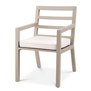 Scaun dining de exterior Delta, finisaj nisip, Sunbrella canvas