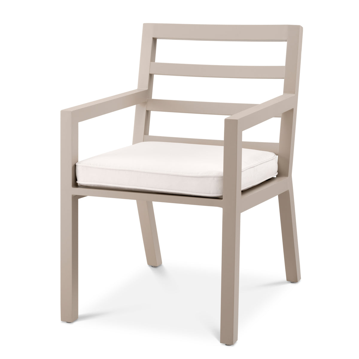 Scaun dining de exterior Delta, finisaj nisip, Sunbrella canvas