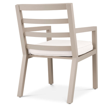 Scaun dining de exterior Delta, finisaj nisip, Sunbrella canvas