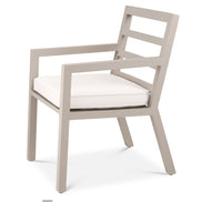 Scaun dining de exterior Delta, finisaj nisip, Sunbrella canvas
