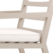 Scaun dining de exterior Delta, finisaj nisip, Sunbrella canvas