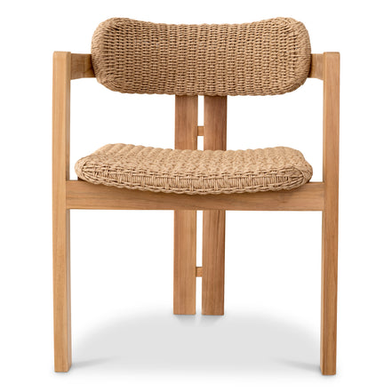 Scaun dining de exterior Donato, tec natural, ratan sintetic