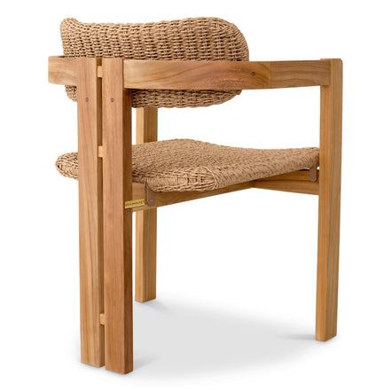 Scaun dining de exterior Donato, tec natural, ratan sintetic