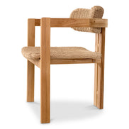 Scaun dining de exterior Donato, tec natural, ratan sintetic