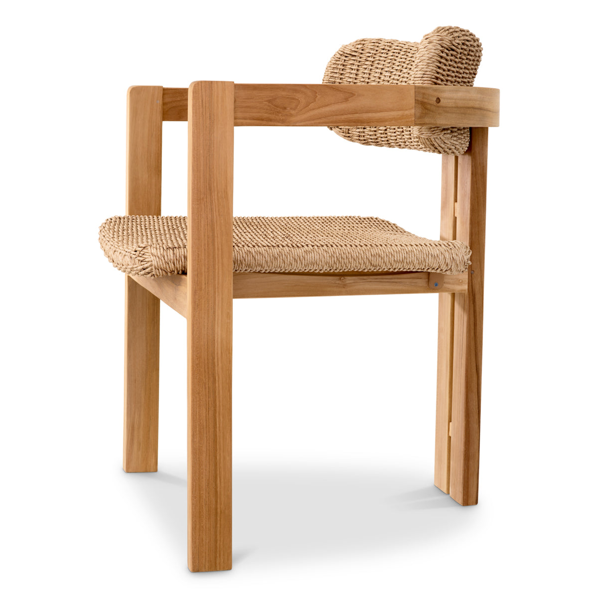 Scaun dining de exterior Donato, tec natural, ratan sintetic