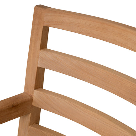 Scaun dining de exterior Hera, tec natural, Flores alb-crem