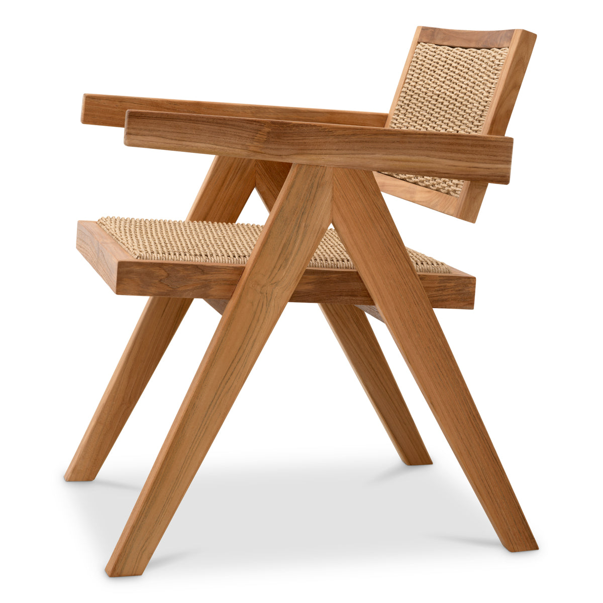 Scaun dining de exterior Kristo, tec natural, ratan sintetic natural