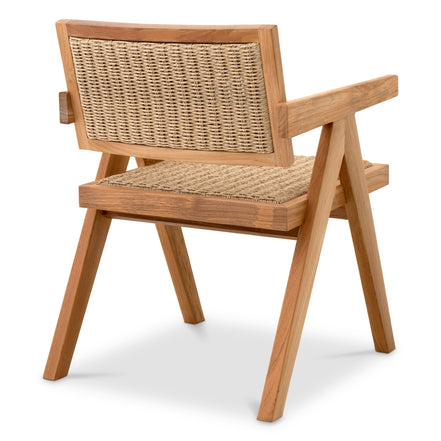 Scaun dining de exterior Kristo, tec natural, ratan sintetic natural