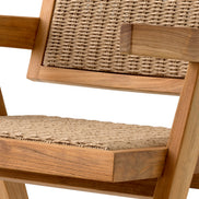 Scaun dining de exterior Kristo, tec natural, ratan sintetic natural