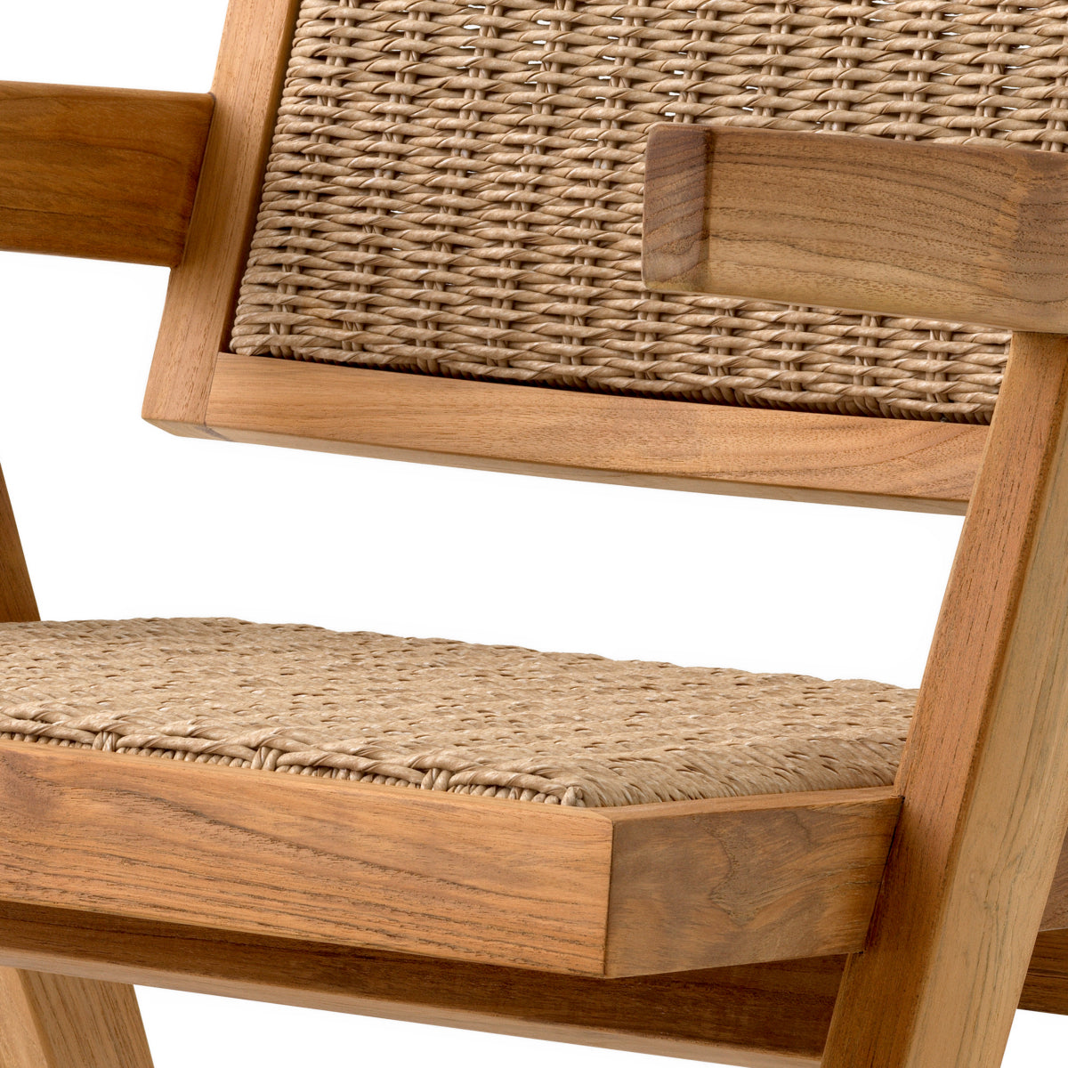 Scaun dining de exterior Kristo, tec natural, ratan sintetic natural