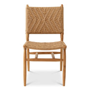 Scaun dining de exterior Laroc, tec natural, ratan sintetic, set de 2