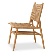 Scaun dining de exterior Laroc, tec natural, ratan sintetic, set de 2