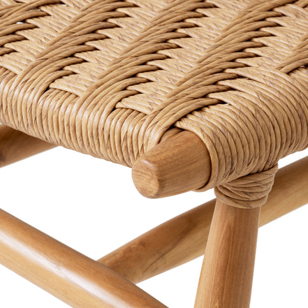 Scaun dining de exterior Laroc, tec natural, ratan sintetic, set de 2